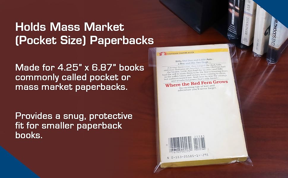 Mass market paperback book stored inside a BCW bag