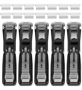 Housoutil Binder Clip Stapler, 5pcs Mini Push Stapler Clips Dispenser with Paper Clamp Refills, P...