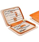 ZIZZON Manicure Set Professional Stainless Steel Toenail and Fingernail Clippers Set 9 in1 Pedicu...