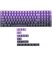 YMDK Double Shot 122 Dyed PBT Shine Through OEM Profile Keycap Rainbow Carbon Sunset Backlit Keyc...