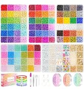 5mm Glass Beads Bracelet Making kit, 96 Colors 12800pcs Glass Seed Beads Friendship Beads for Bra...