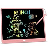 KOKODI LCD Writing Tablet, 16 Inch Colorful Toddler Doodle Board Drawing Tablet, Erasable Reusabl...