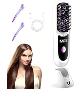 Go Brush Pro Hair Straightener – Cordless Comb with Negative Ion, 6000mAh Fast Heating & Portable...