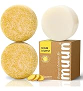 Muun Ginger Shampoo and Conditioner Bar Pack 3 - Hair Growth & Regrowth, Anti Hair Loss, Strength...