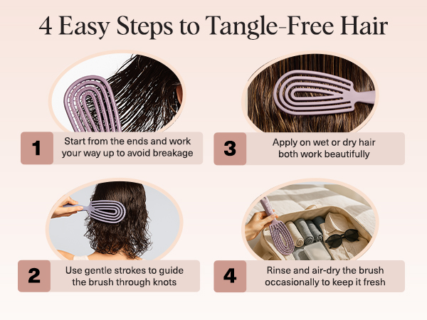 Flexible Hair Brush for Women and Men Adults & Kids Ulta-Smooth Bristles for Wet or Dry Strands