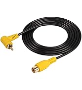 SinLoon RCA Extension Cable, 90 Degree RCA Male to Female Stereo Audio Cable, Gold-Plated Compati...