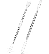 2PCS Stainless Steel Cosmetic Spatula Set, Blackhead Remover and Makeup Mixing Tool for Salon Hom...