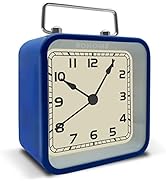 Night Light Alarm Clock, 3.5" Vintage Analog Silent Clock with Snooze Alarms, Non Ticking Battery...
