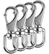 KINLINK 304 Stainless Steel Swivel Snap Hooks, 4 Pack 3.5 Inch Flag Pole Clips, Heavy Duty Spring...