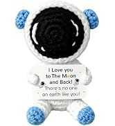 I Love You to The Moon and Back Gifts, Crochet Astronaut Gift with Message Card, Handmade Astrona...