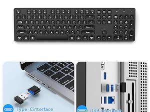 Full size wireless computer keyboard