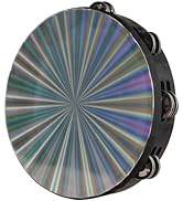 Radiant Tambourine 10 Inch Hand Held Tambourine Double Row Jingles Reflective Drum Percussion Mus...