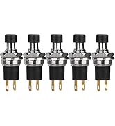DIYhz 5Pcs Self-locking SPST Latching Type Dash ON/OFF Push Button Switch AC 250V/3A Black