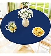 Moosfor Spandex Round Tablecloth, Fitted Table Cloth for 45"-56" Tables | Elastic Outdoor Picnic ...