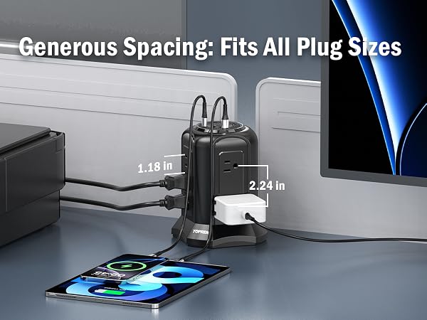 Wide Spaced Outlets for Larger Adapter