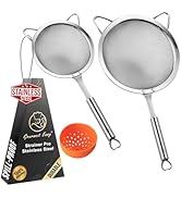 Stainless Steel Fine Mesh Strainer Set, Colander Set with 1 Large Flour Sifter (Sturdy Handle), 1...