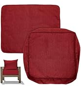 Honeycomb Outdoor Deep Seat Patio Cushion Cover, 24 x 23, Heritage Textured Solid Imperial Red Re...