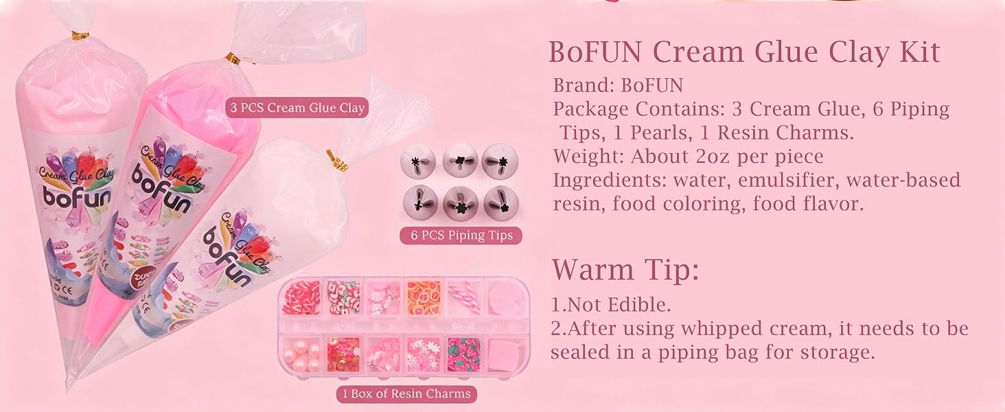 BoFUN Decoden Cream Glue Clay Set