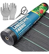2.5ftx500ft Garden Weed Barrier Landscape Fabric (Including Scissors & Gloves), Large Weed Block ...