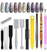 SILPECWEE 11Pcs Nail Magnet Cat Eye Magnet for Nails Magnetic Gel Polish Nail Polish Magnet Wand ...