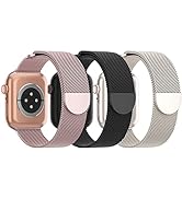 Steezrd 3 Pack Mesh Metal Bands Compatible with Apple Watch Band 38mm 40mm 41mm 42mm 44mm 45mm 49...