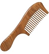 Moreinday Wooden Comb for Women, Wide Tooth Comb for Medium Thick Hair Growth - Green Sandalwood