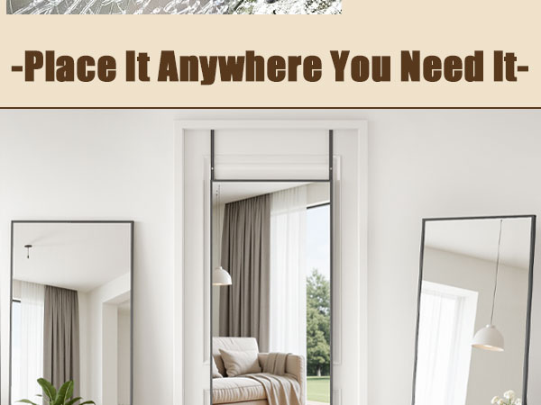 Antok Door Mirror, Full Length Mirror Over The Door, 49'' x 15'' Hanging Mirrors, Wall Mirrors