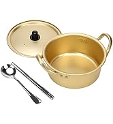 Korean Ramen Cooking Pot, AHIER Korean Ramen Noodle Pot With Lid, Spoon and Chopsticks (1pair), F...