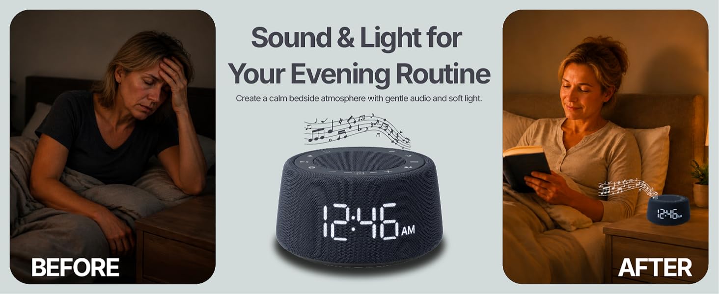 Bluetooth sound machine alarm clock