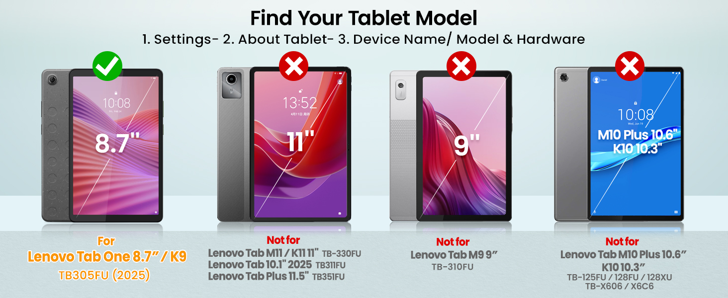SEYMAC stock Tablet Case for Lenovo Tab One (TB305FU) 8.7 inch