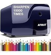 AFMAT Electric Pencil Sharpener Heavy Duty, Colored Pencil Sharpners for 6-8mm Pencils, Fast Shar...