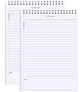 To Do List Notepad Big 2pcs/set - Daily Planner Notepad Undated 50 Sheets Tear Off, 8" x 11" Plan...