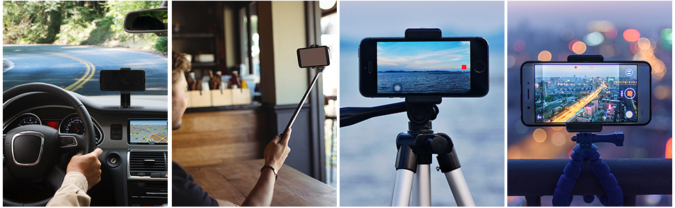 cell phone tripod mount adapter with remote