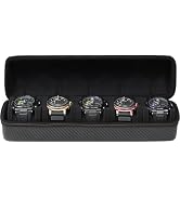 CAIOVSE Travel Case, 5 Slots Storage Box for Men, Hard Organizer With Removable Shockproof Watch ...