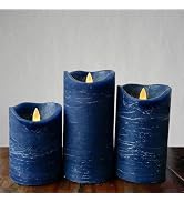 EZiKitchen Real Wax Flameless Candles Set of 3 (D 3" x H 4" 5" 6") Battery Operated LED Candle wi...