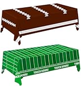 Yunfan Football Party Decorations 2Pcs Disposable Football Tablecloth 54"x108" Brown Green Plasti...