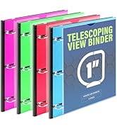 WOT I 1 Inch Telescoping 3 Ring Binder 4PCS, Expandable Flexible Binder - Patented Design for Eas...