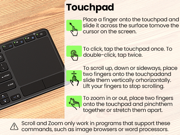 Wireless Keyboard with Touchpad