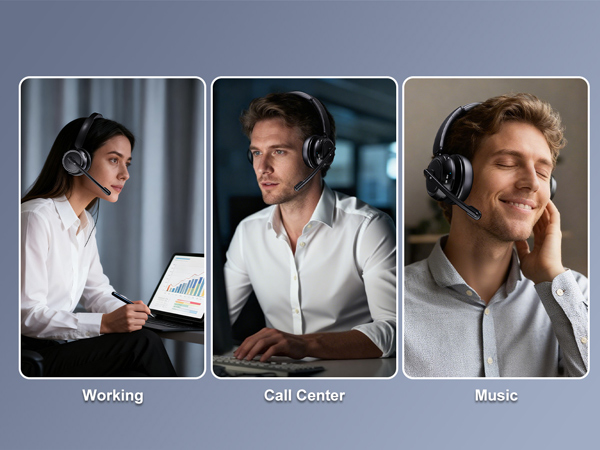 Wireless Headphones for Working Call Canter Music
