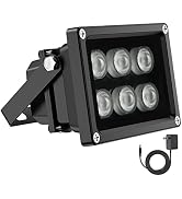 Univivi Infrared Illuminator, 850nm 6 LEDs 90 Degree Wide Angle IR Illuminator for Night Vision, ...