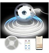 DAYBETTER COB LED Strip Light,LED Lights for Bedroom 16.4ft,Daylight White 6500K Dotless LED Ligh...