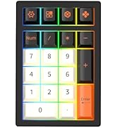 ZUOYA K21MAX Mechanical Number Pad,Aluminum Alloy Numeric Keypad,Tri-Mode BT5.0/2.4G/Type-C Recha...