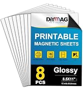 DIYMAG Printable Magnetic Sheets, 8Pcs 8.5 x 11 Inch Flexible Magnet Sheets Glossy Non Adhesive M...