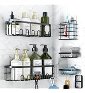 GearFusion Shower Caddy Adhesive Bathroom shelves,5 Pack Rustproof Stainless Steel Bathroom Stora...