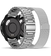 Compatible with Garmin Venu 3 Watch Band/Venu 4 45mm/Venu 2, 22mm Stainless Steel 2 Pack Metal an...