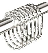 MENGJINGO 12PCS Wide Shower Curtain Hooks, Rust Proof Stainless Steel Shower Curtain Rings, Heavy...