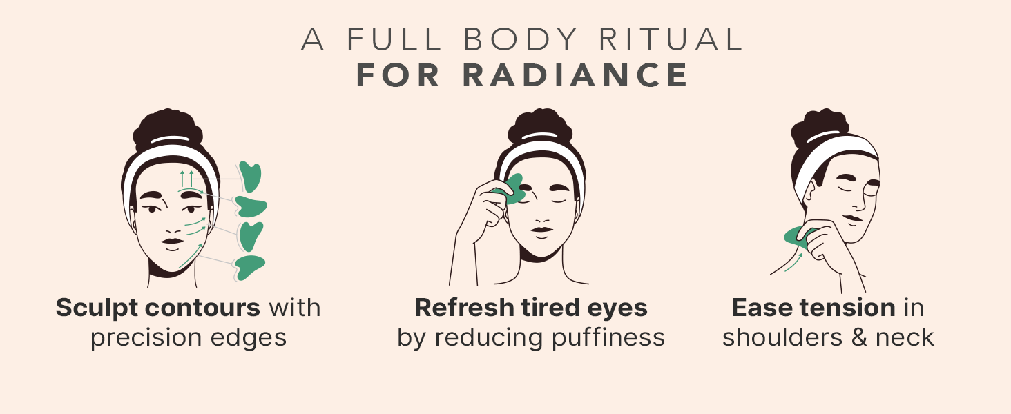 rose quartz gua sha shua face stone kit guacha gu qua quasha real jade gasha tool massage facial