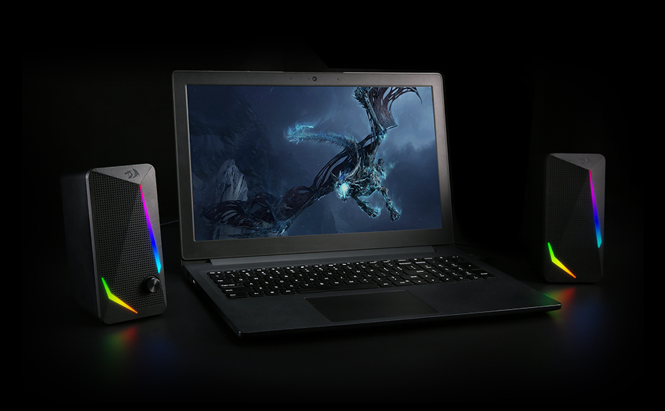 Redragon GS510 speaker with plug and play USB for laptop use delivers effortless clear audio