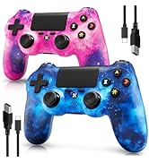 Controller for PS4, Wireless Controller 2 Pack for Sony PlayStation 4/Slim/Pro, Remote Control wi...