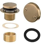 Champagne Bronze Tip-Toe Tub Trim Set with Two-Hole Overflow Faceplate and No Plumber’s Gasket, R...